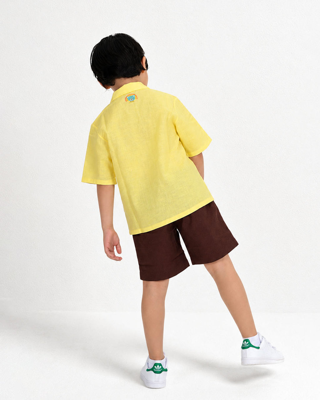 Boys Elephant Embroidery Linen Shirt and Shorts Set Ages 0–5 | Blu And Giggles