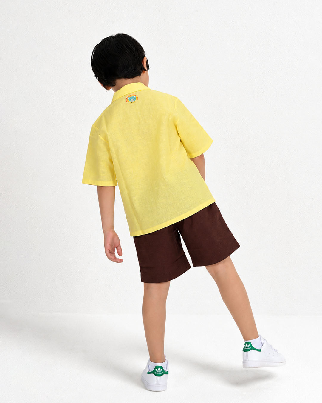 Boys Elephant Embroidery Linen Shirt and Shorts Set Ages 0–5 | Blu And Giggles