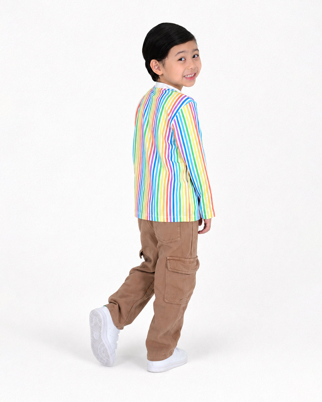 Boys Rainbow Long Sleeve Cotton T-Shirt and Shorts Set Ages 0–5 | Blu And Giggles