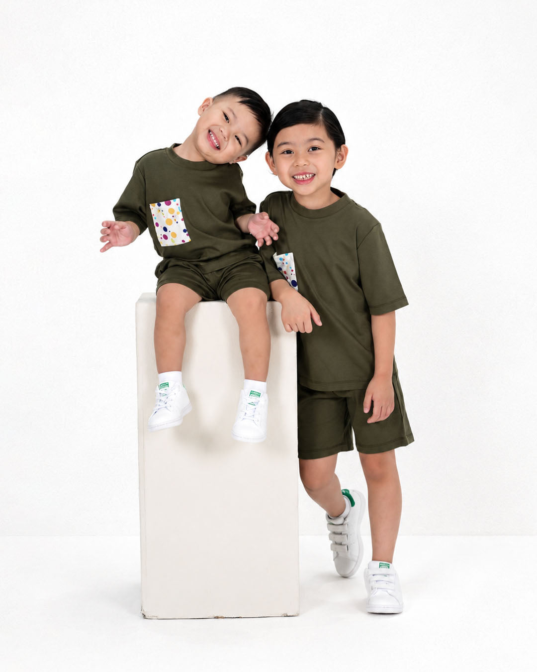 Boys Green Cotton Summer Set Ages 0–5 | Blu And Giggles
