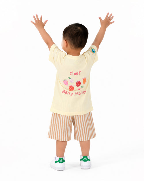 Boys Beige Graphic Cotton T-Shirt and Shorts Set Ages 2–5 | Blu And Giggles