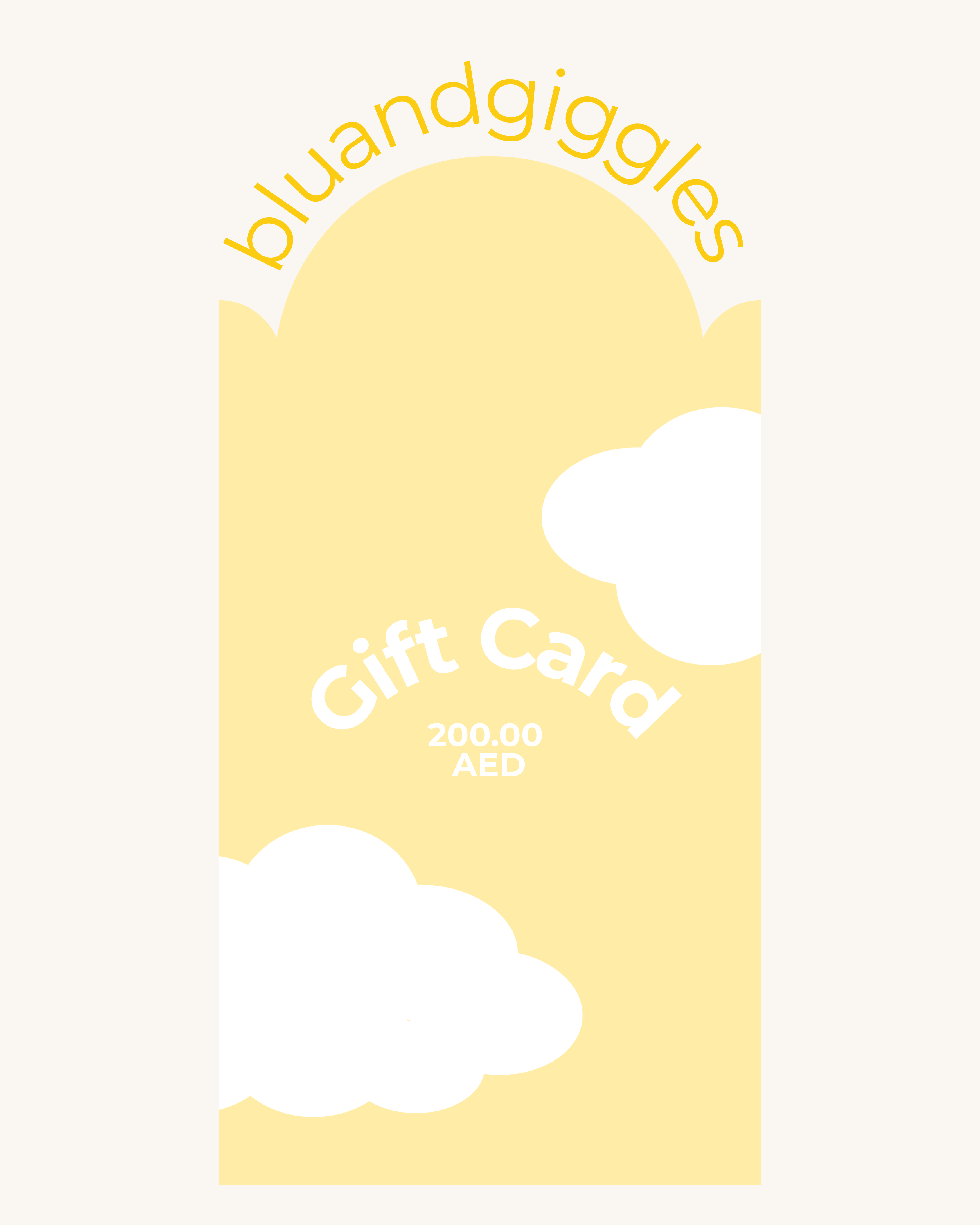 BLU AND GIGGLES GIFT CARD - YELLOW