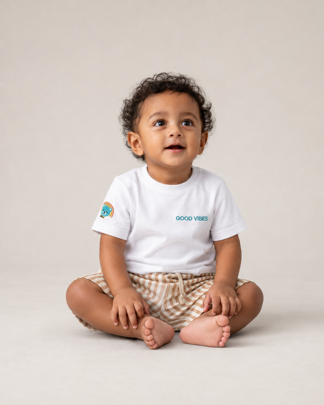 Cotton Graphic Statement T-Shirt and Shorts Set for Boys - White
