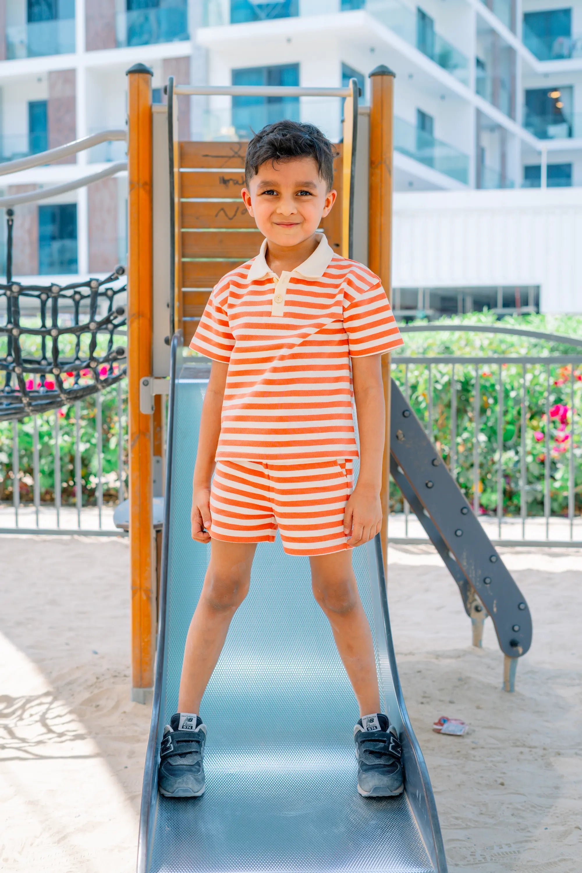 Cotton Striped Co-ord Set for Boys