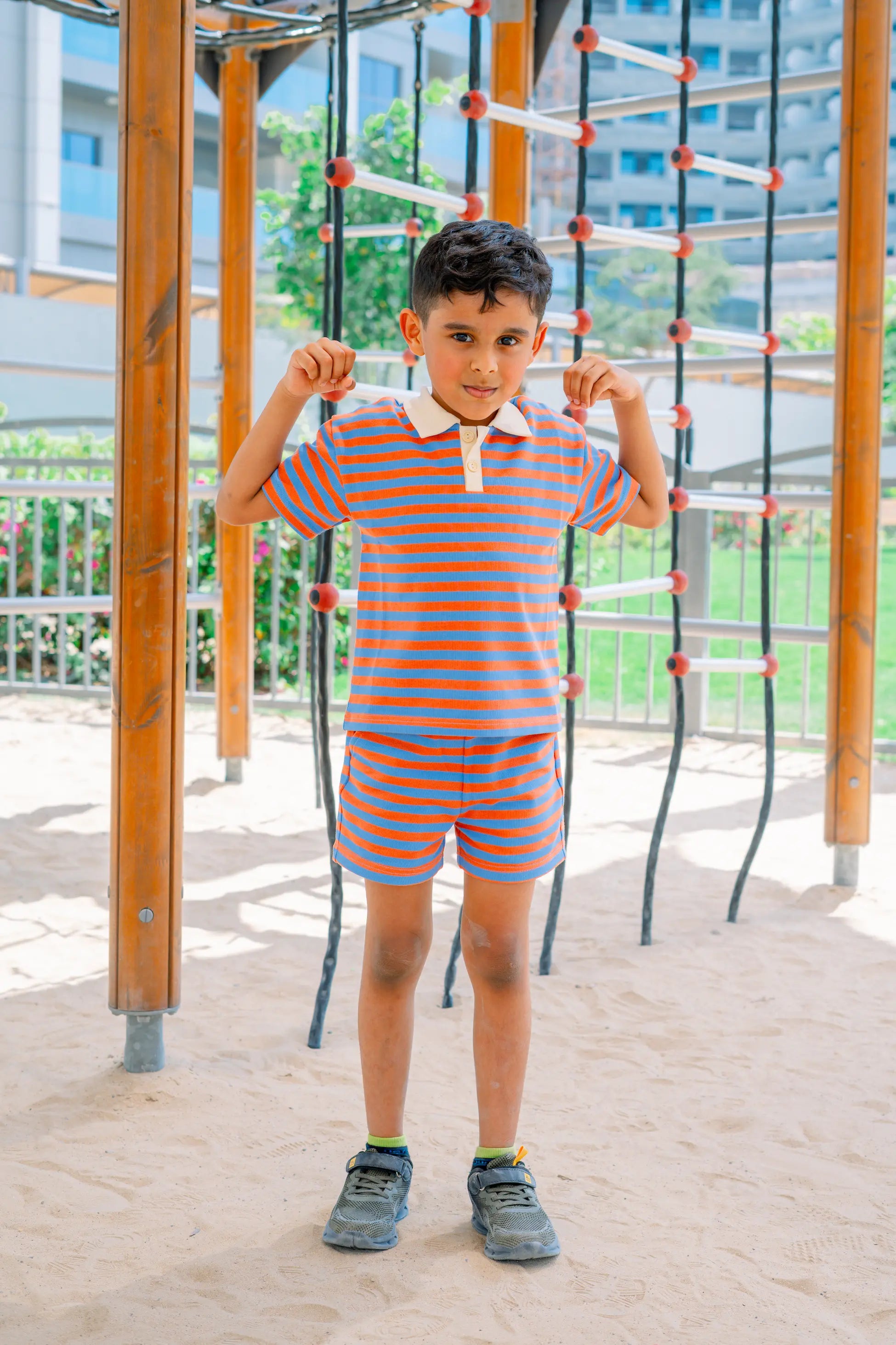 Cotton Striped Co-ord Set for Boys