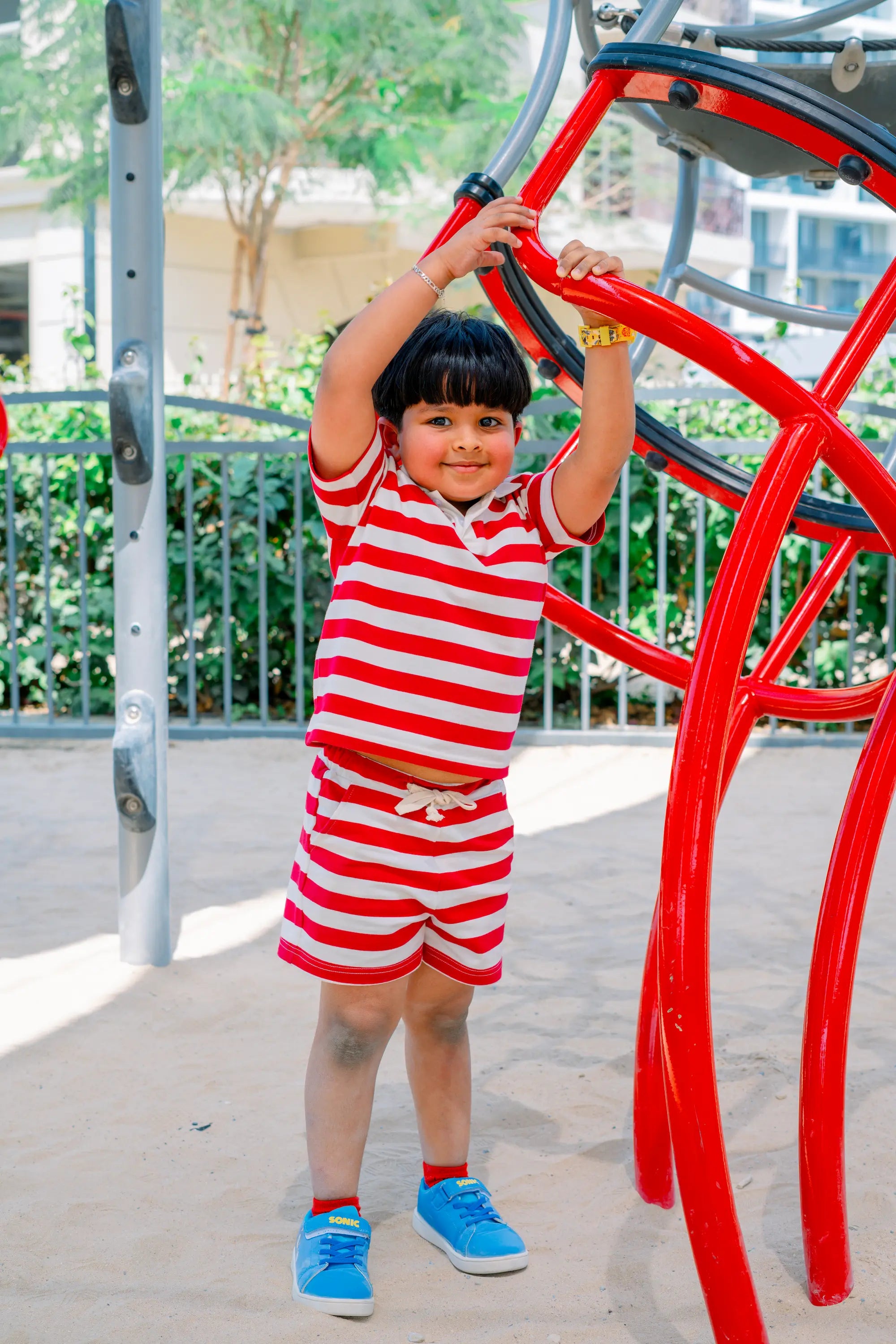 Cotton Striped Co-ord Set for Boys