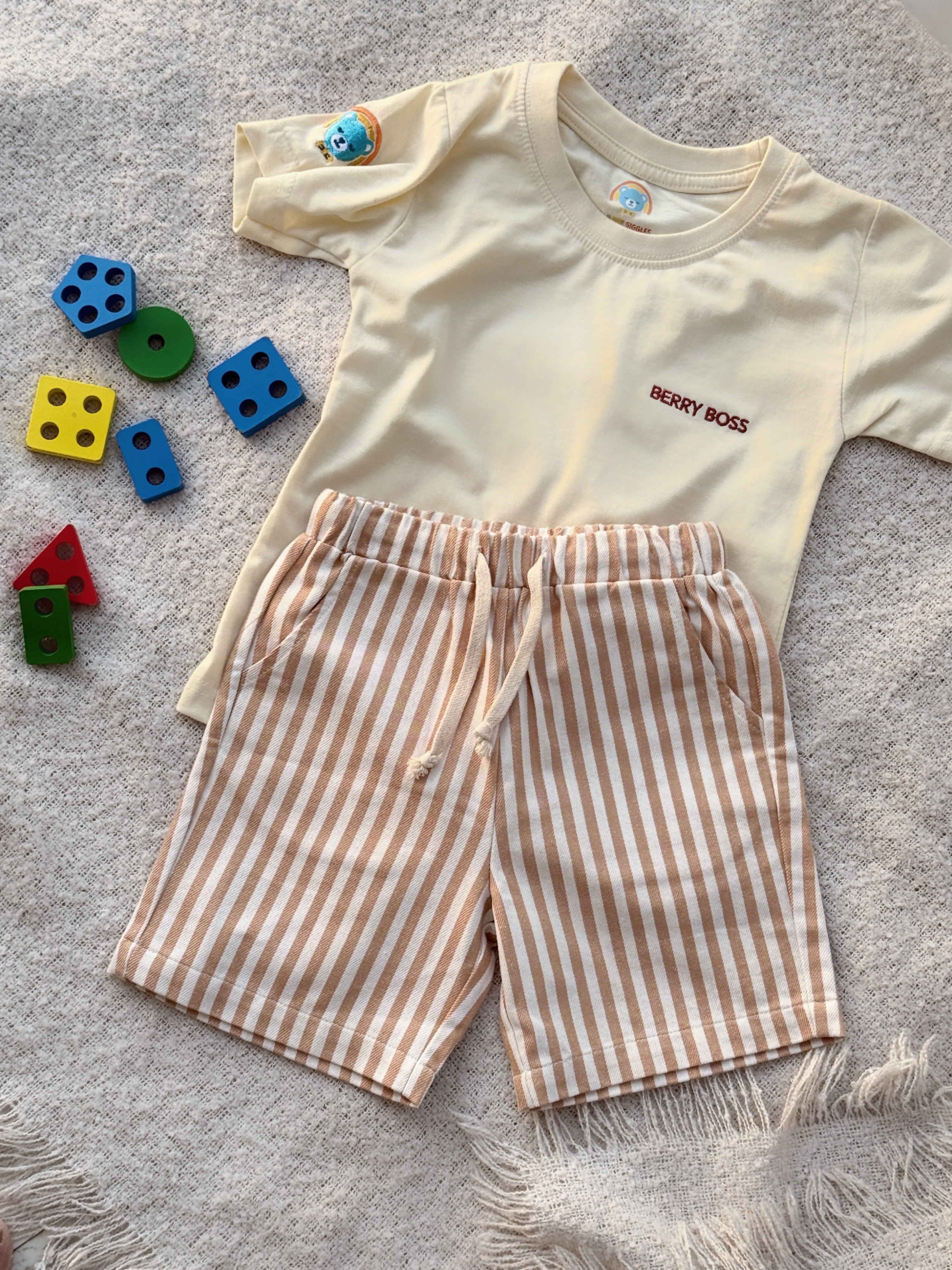 Cotton Graphic Statement T-Shirt and Shorts Set for Boys