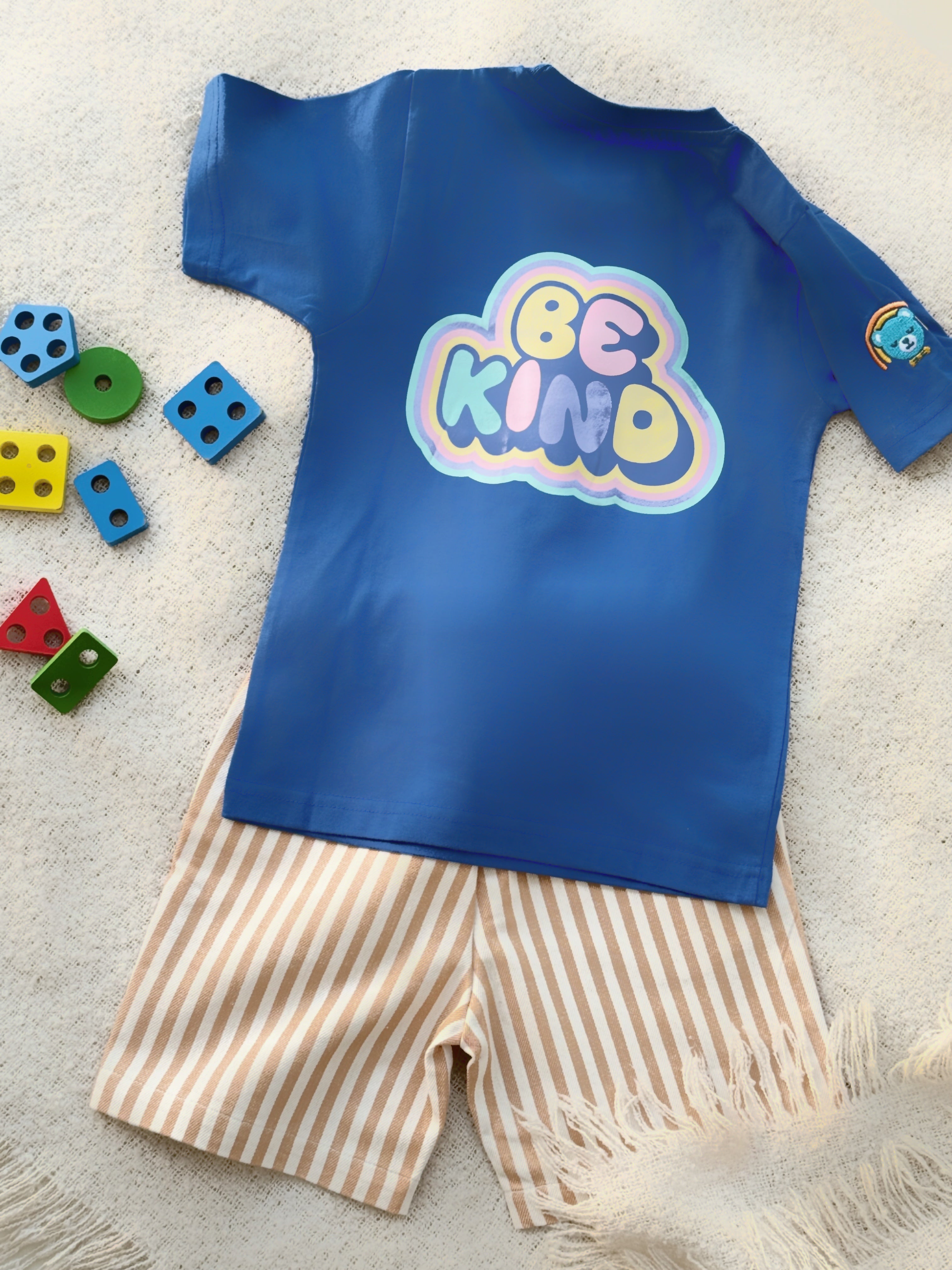 Cotton Graphic Statement T-Shirt and Shorts Set for Boys