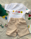Cotton Graphic Statement T-Shirt and Shorts Set for Boys - White