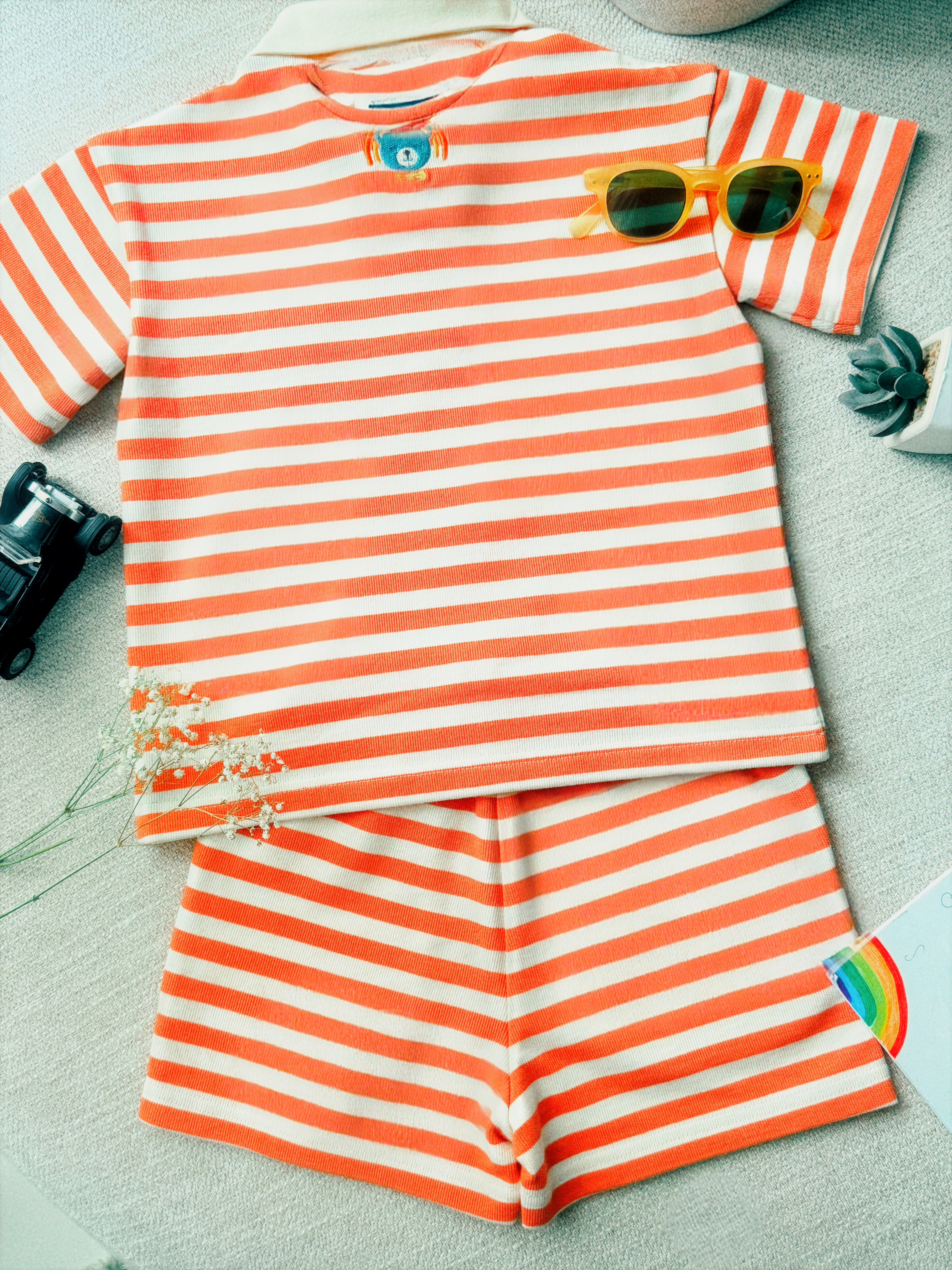 Cotton Striped Co-ord Set for Boys